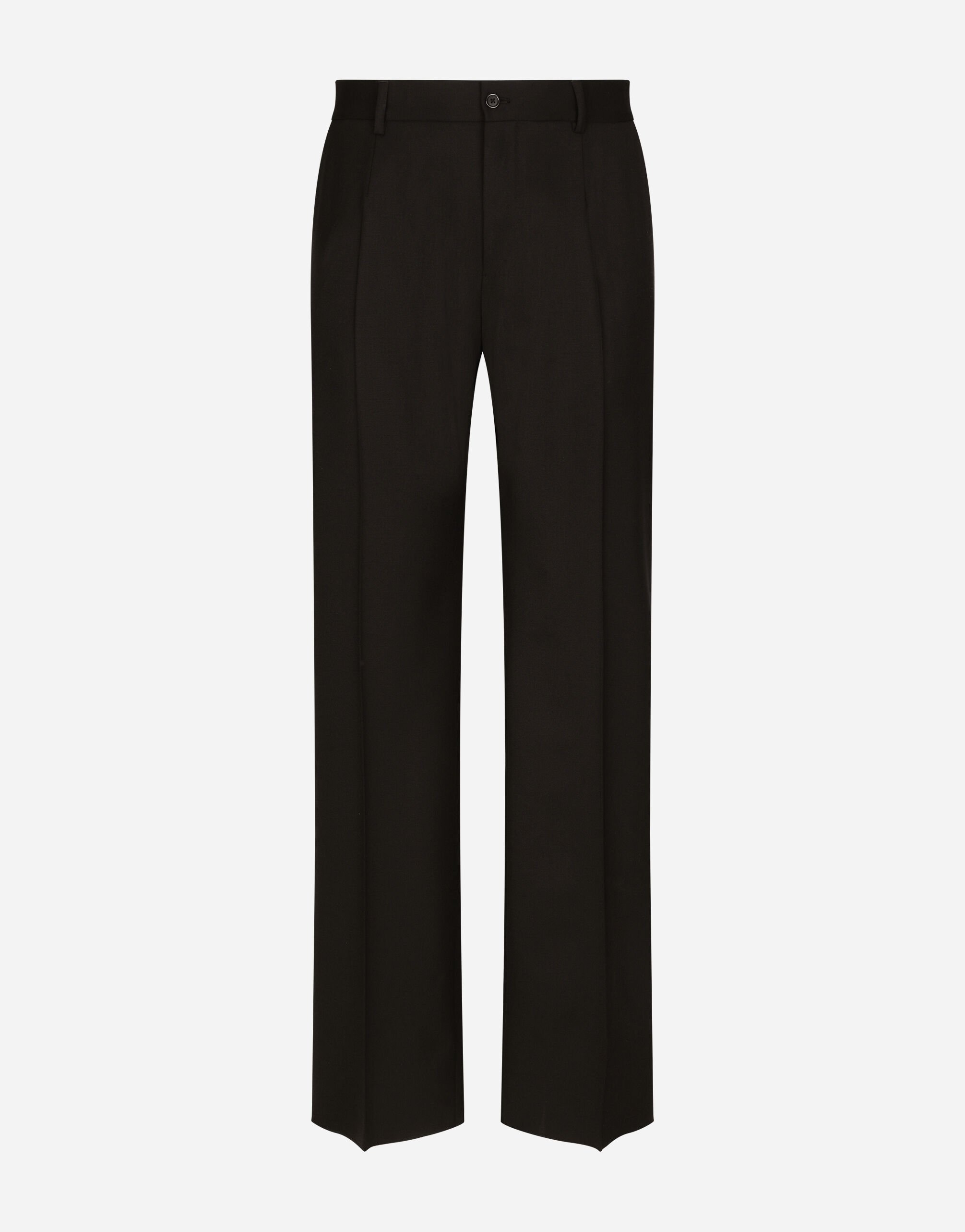 Dolce&Gabbana Stretch wool twill pants with wide leg Black G040VTHU7QV