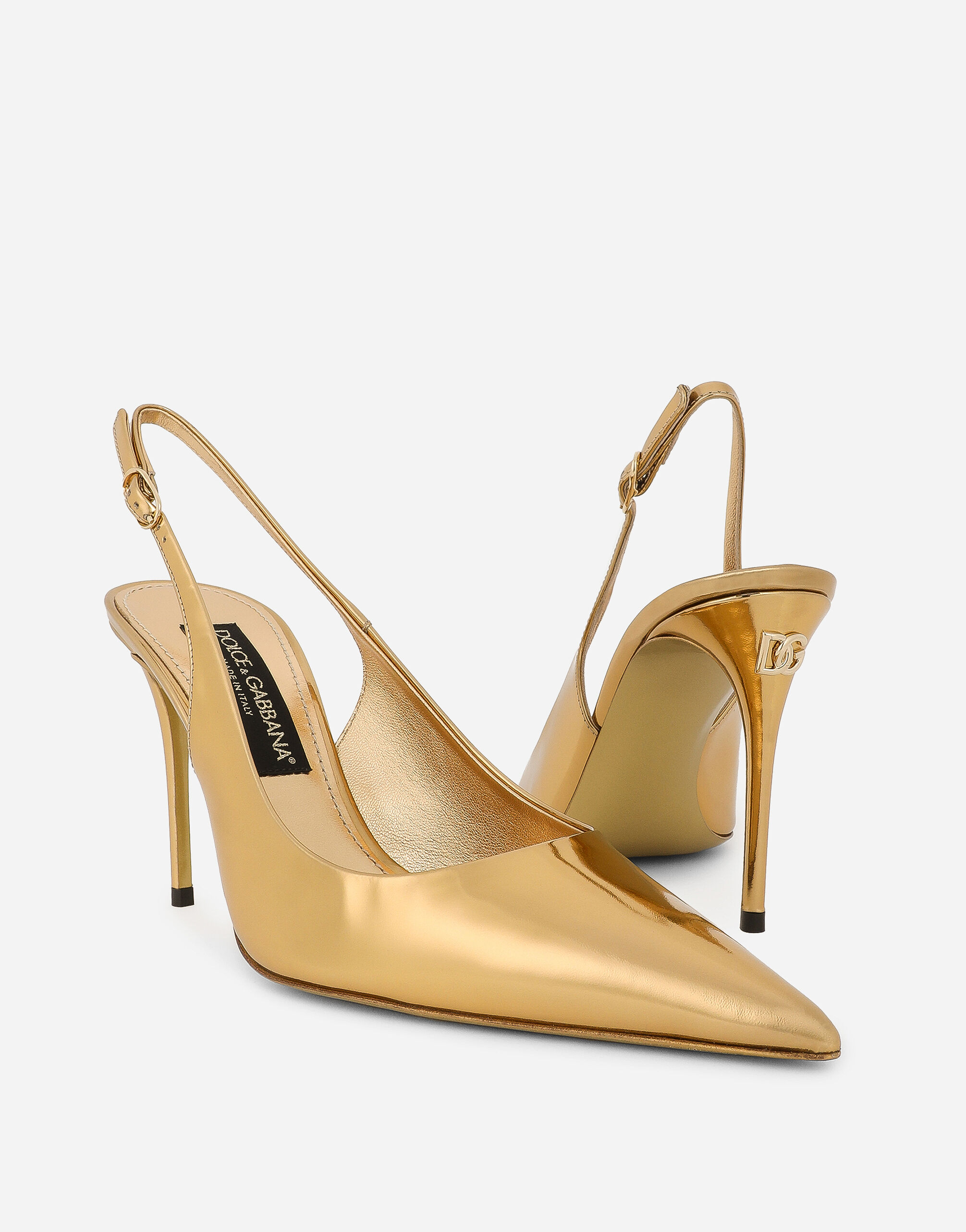 Calfskin slingbacks in Gold for | Dolce&Gabbana® US
