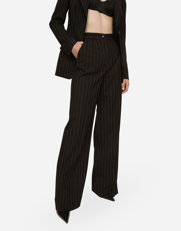 Dolce&Gabbana Pinstripe wool palazzo pants Multicolor FTCP1TFRBC2