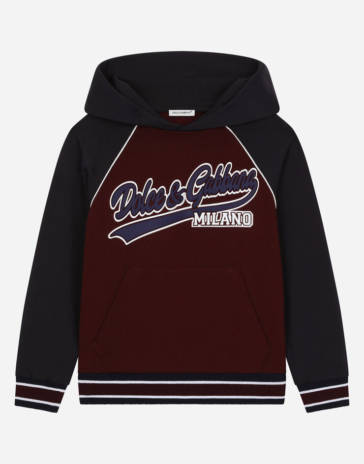 Dolce & Gabbana Sweatshirt aus Jersey mit Kapuze und Dolce&Gabbana-Logo Mehrfarbig L4JWJWG7NMZ