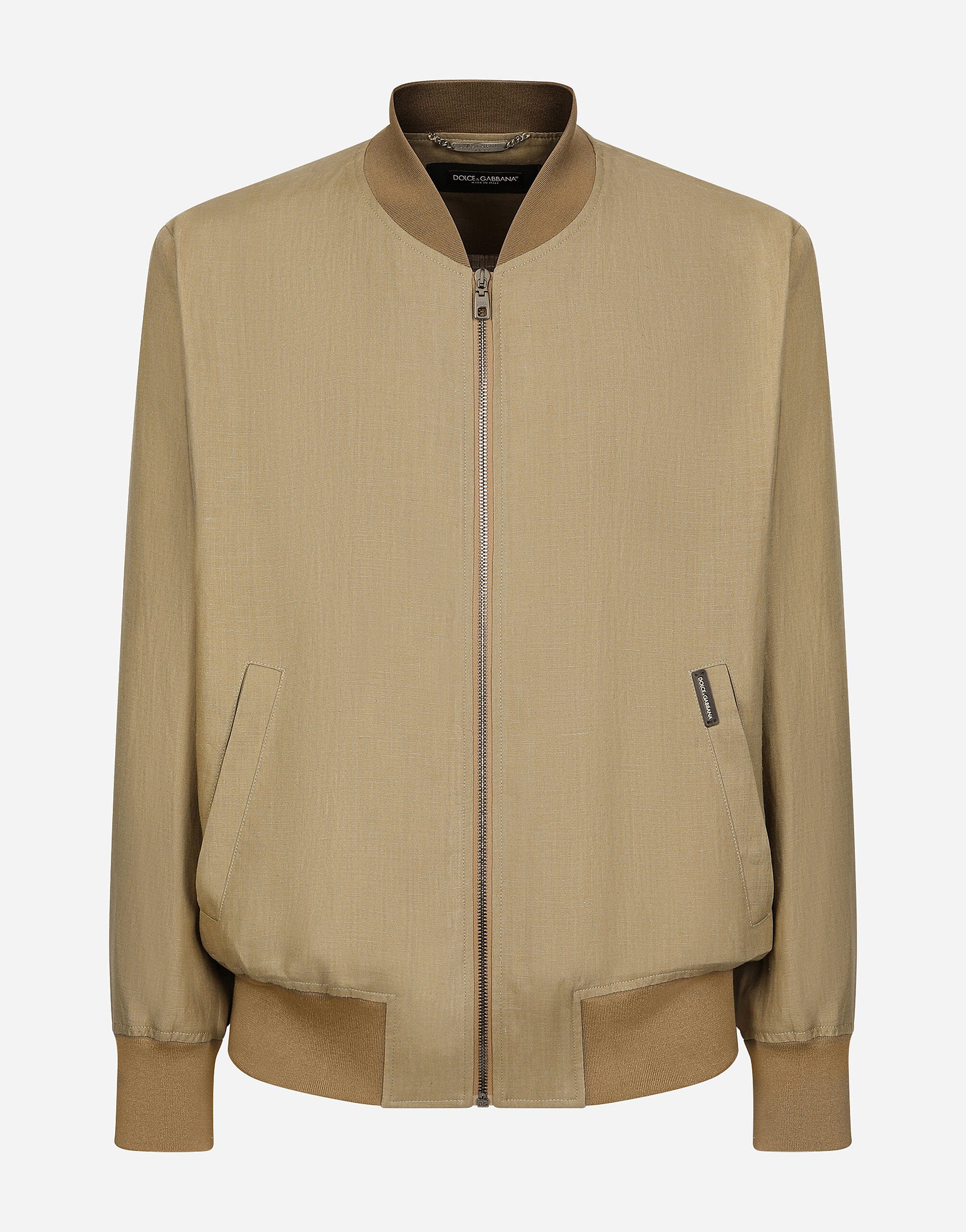 ${brand} Unlined linen bomber jacket ${colorDescription} ${masterID}