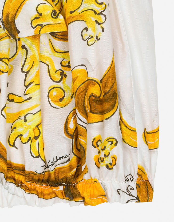 Dolce & Gabbana Shorts aus Popeline mit gelbem Majolika-Print Drucken L23Q30FI5JU
