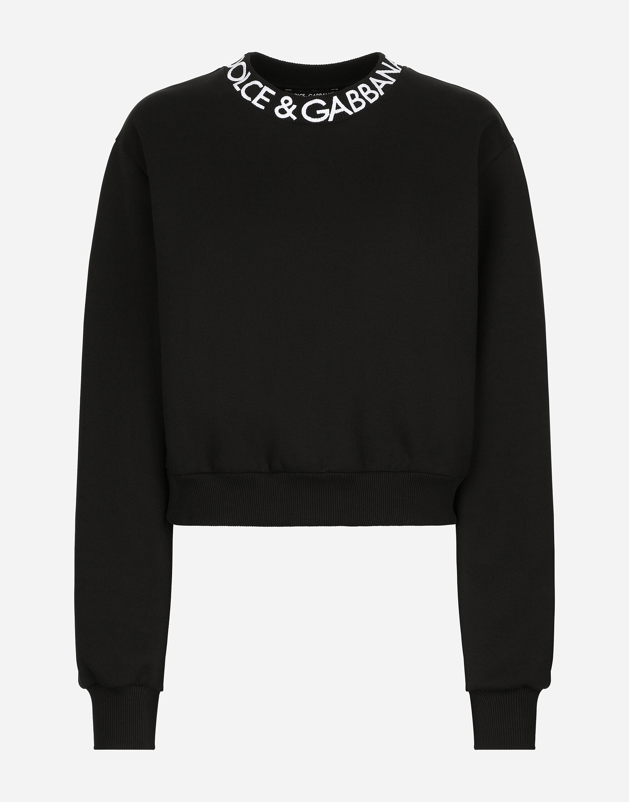 Dolce & Gabbana Jersey sweatshirt with Dolce&Gabbana logo embroidery White F8V06TGDCK6