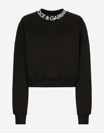 Dolce & Gabbana Felpa in jersey con ricamo logo Dolce&Gabbana Stampa F8U74TII7EP
