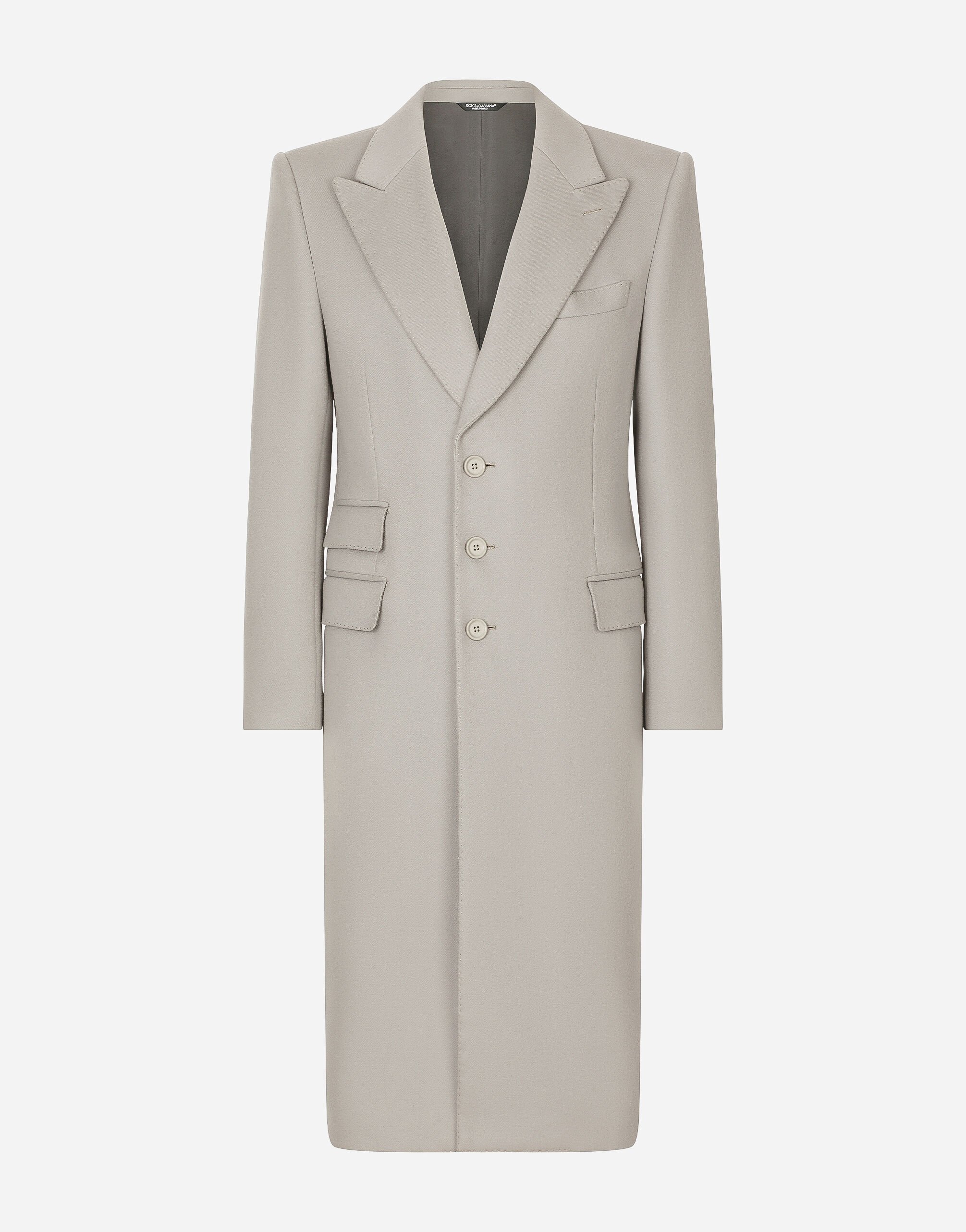 Dolce & Gabbana Single-breasted double cashmere coat Azure GW0MATFU4LG