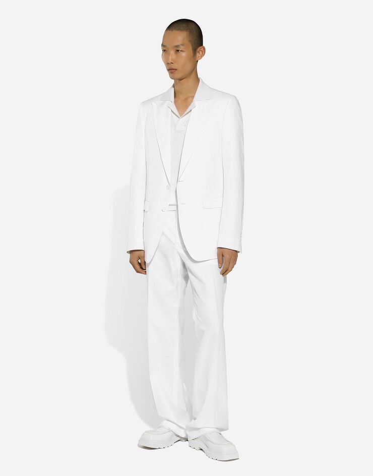 Dolce & Gabbana シグネチャー シルク ポロシャツ White GXZ09ZJBSJS