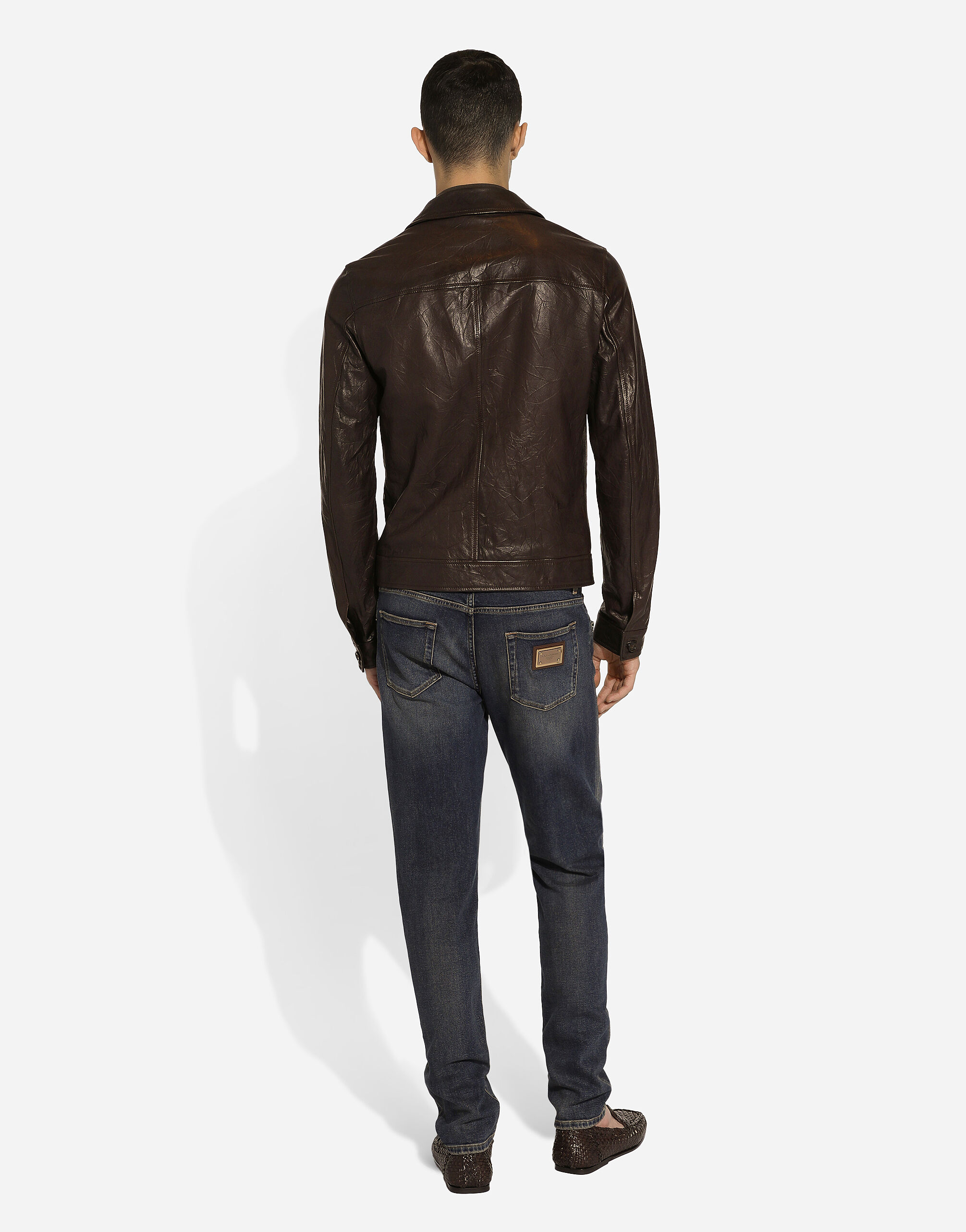 Leather jacket in Brown for Men | Dolceu0026Gabbana®