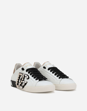 Dolce & Gabbana Portofino vintage calfskin sneakers White CK2203AO902