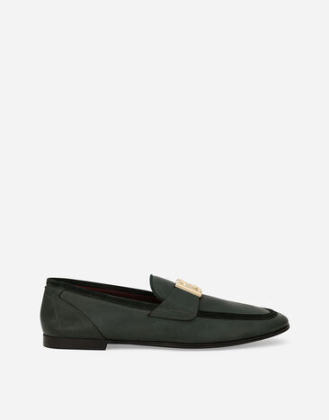Dolce & Gabbana Calfskin loafers with DG logo Brown A50523AJ183
