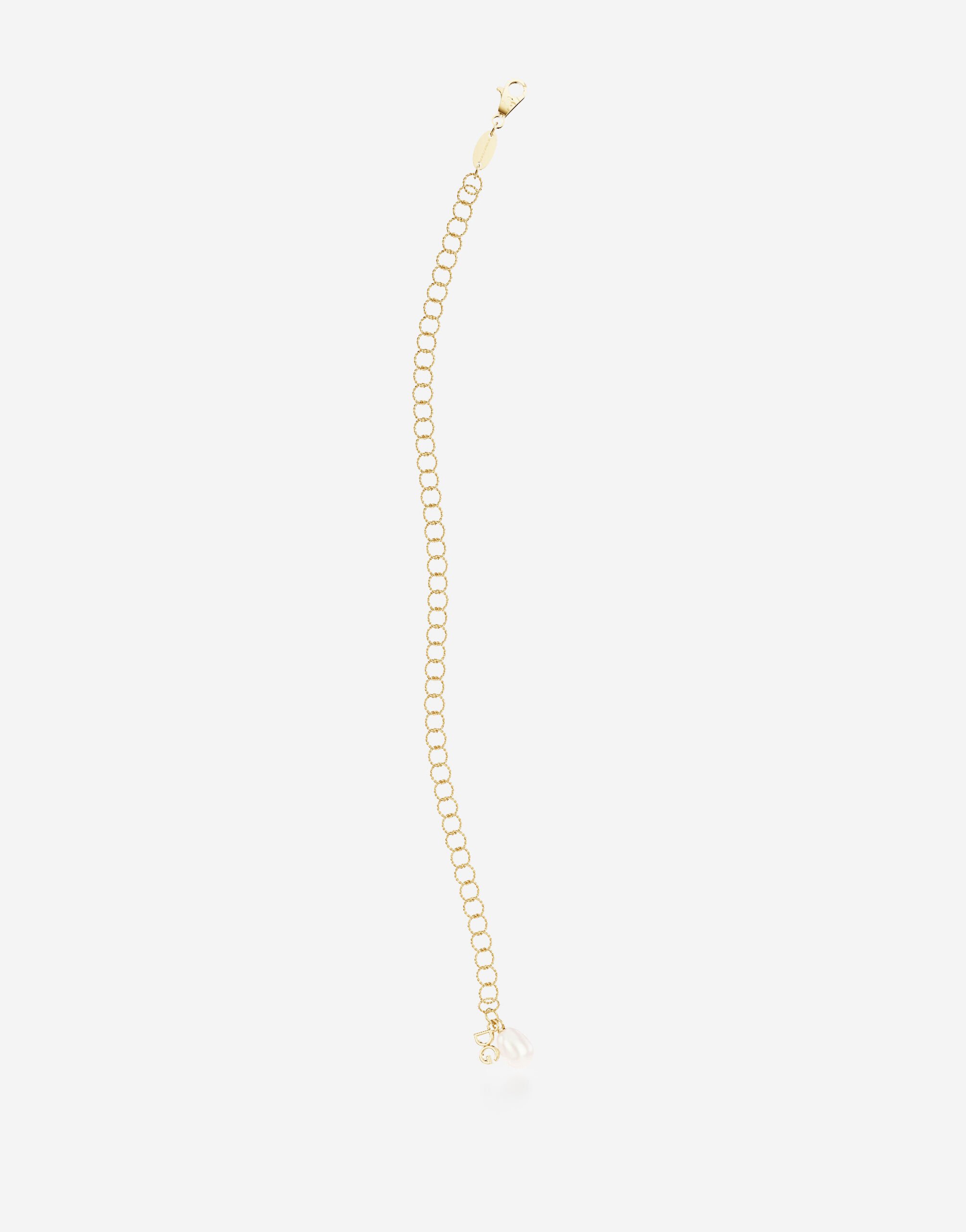 Dolce & Gabbana Bracciale a filo ritorto Rainbow alphabet in oro giallo 18 kt Oro WBQA1GWQC01