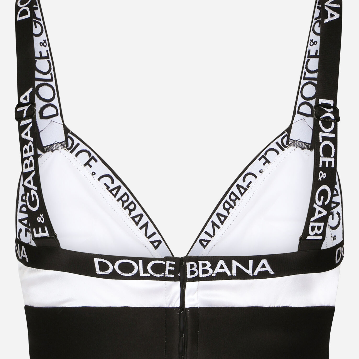 Dolce & Gabbana Logo Band Tile-print Lycra Bra Top In Multiprint