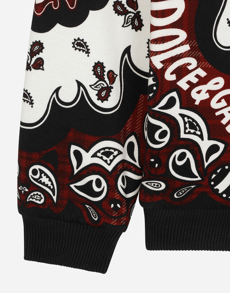 Dolce & Gabbana Sweat-shirt en jersey avec capuche et imprimé bandana Imprimé L4JWJTII7CX