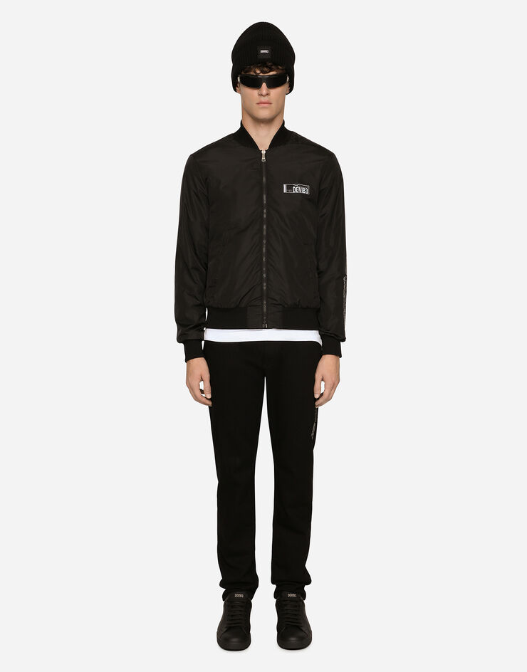 Nylon jacket with DGVIB3 print in Black for | Dolce&Gabbana®