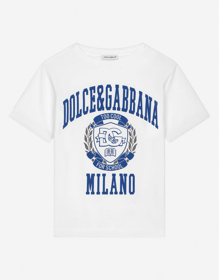 Dolce & Gabbana Dolce&Gabbanaロゴ ジャージー Tシャツ White L4JTHUG7NUV