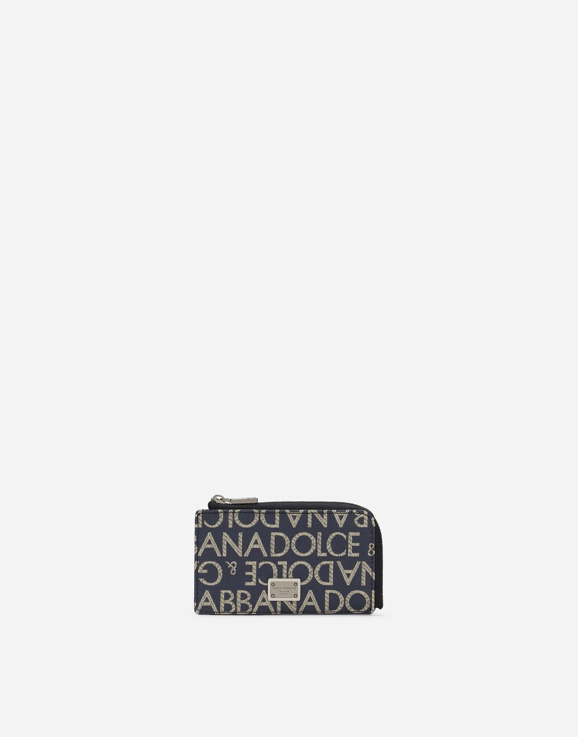 Dolce & Gabbana حافظة بطاقات جاكار مطلية أسود BP3259AG182