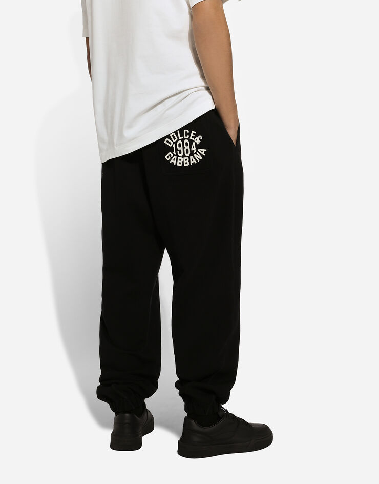 Dolce & Gabbana Jersey jogging pants with Dolce&Gabbana print Black GP04RTG7NTM