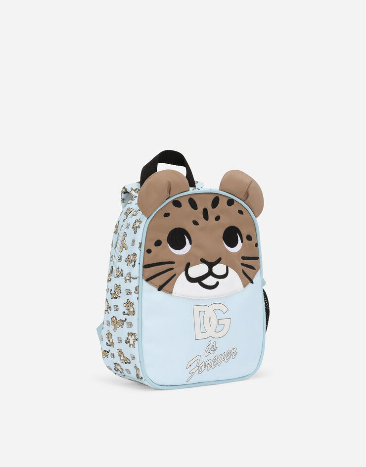 Dolce & Gabbana Rucksack aus Nylon mit Logomania-Print Hellblau EM0141AU133