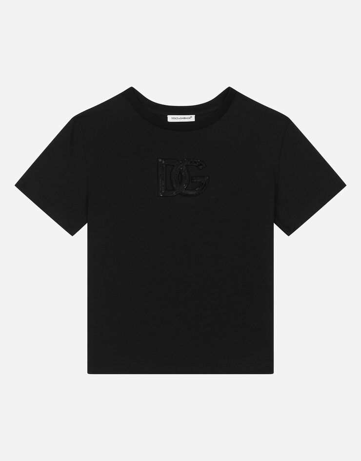 Dolce & Gabbana DGロゴ ジャージー Tシャツ  Black L5JTNKG7N0Y