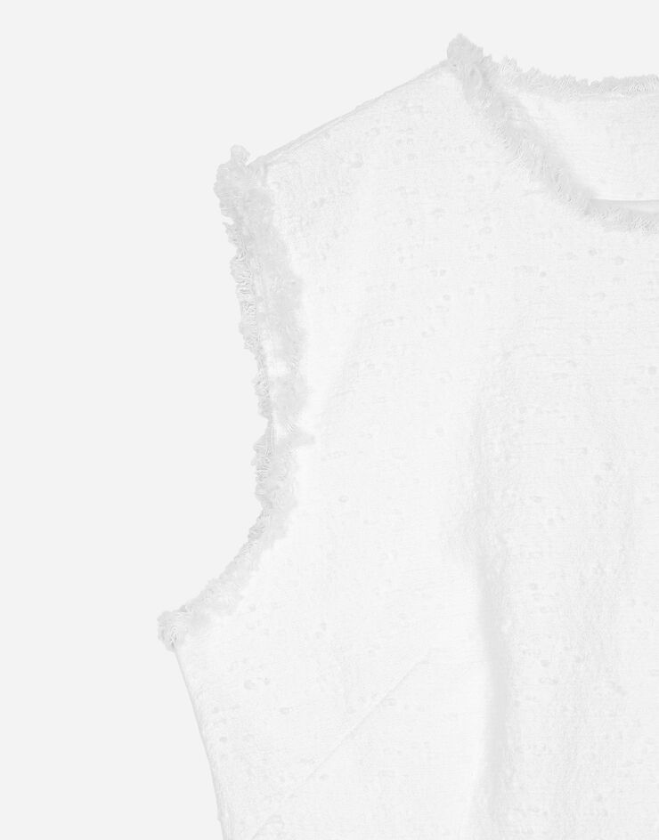 Dolce & Gabbana Abito corto in tweed rachel di cotone Bianco F6JKDTHUMT9
