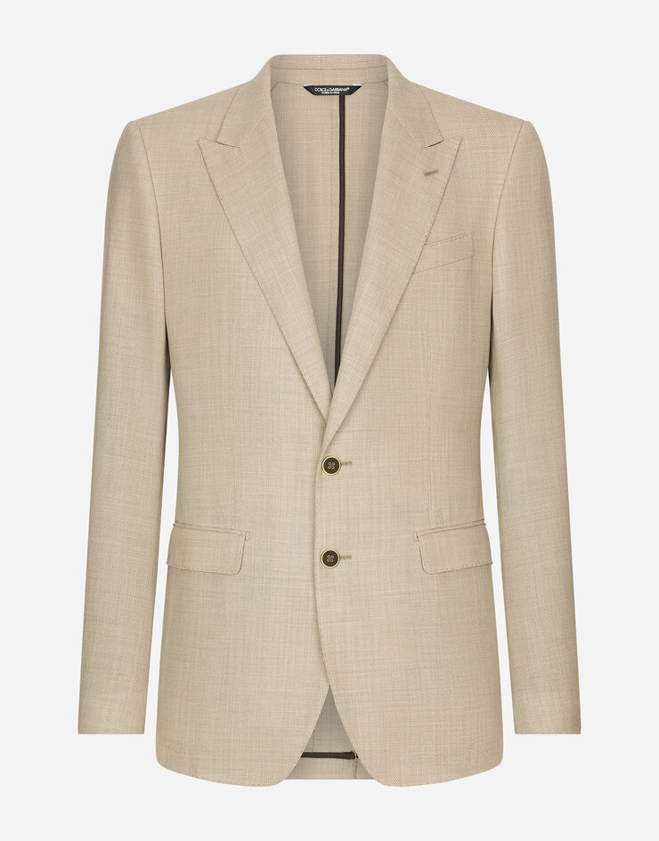 Single-breasted wool Taormina-fit jacket in Beige for | Dolce&Gabbana® US