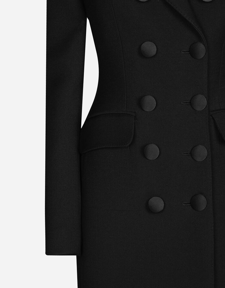 Dolce & Gabbana Single-breasted houndstooth check coat with belt Black F0W1WTFU2TS