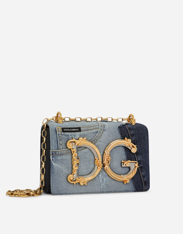 Dolce & Gabbana Sac DG Girls en patchwork de denim et cuir de veau lisse Denim BB6498AO621