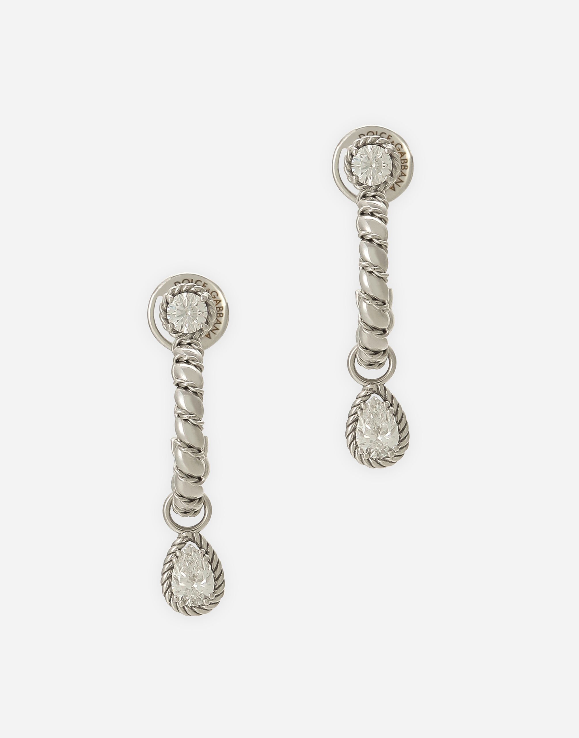Dolce & Gabbana Easy Diamond earrings in white gold 18Kt and diamonds White WSQB1GWSPBL