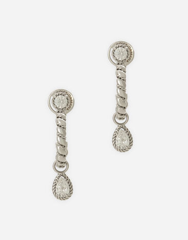 Dolce & Gabbana Boucles d’oreilles Easy Diamond en or blanc 18 ct avec diamants Doré WSQB1GWPE01