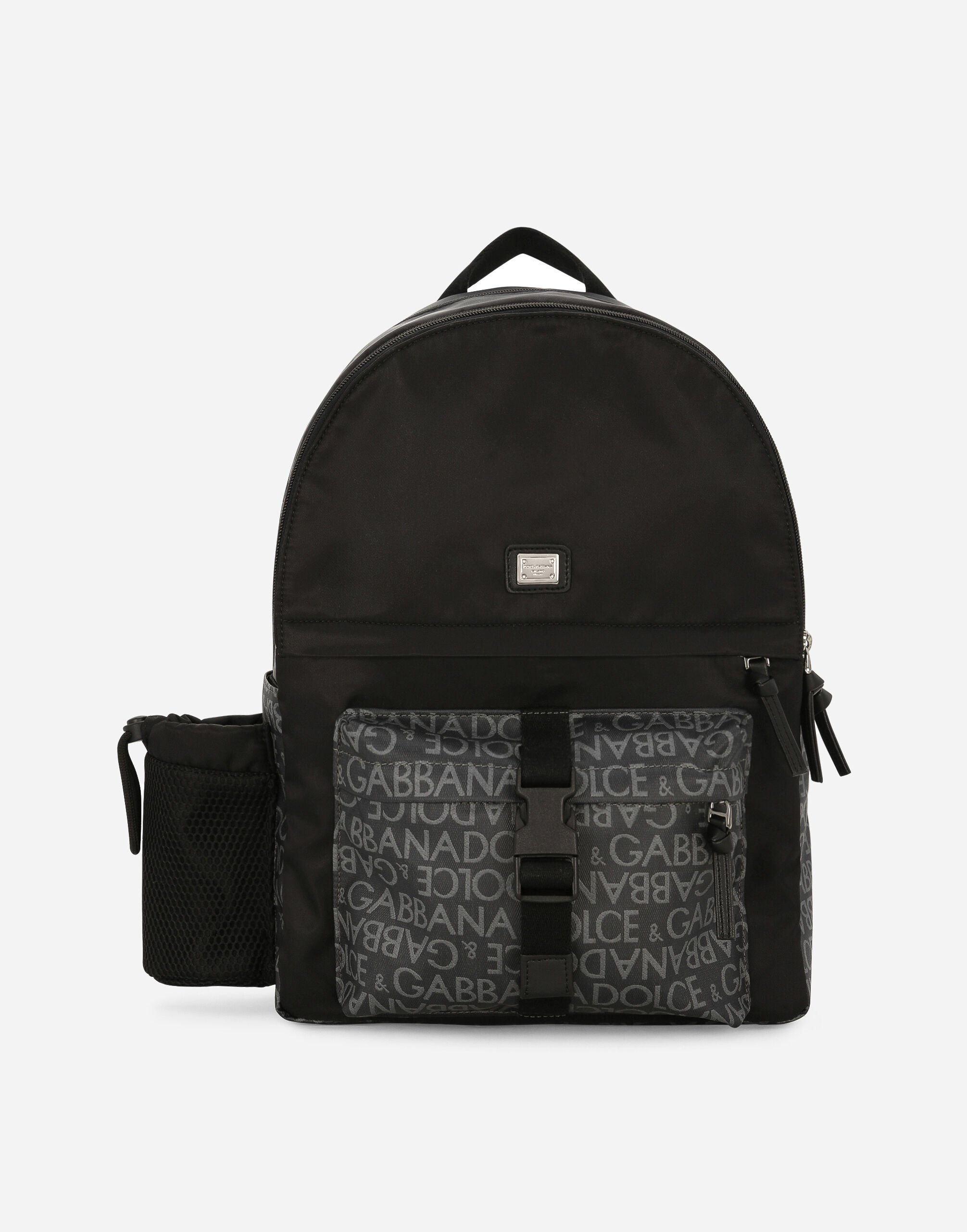 ${brand} Nylon backpack with jacquard logo details ${colorDescription} ${masterID}