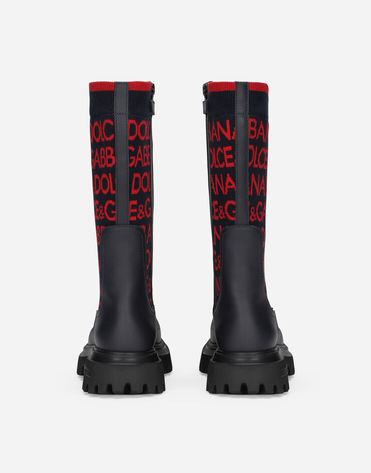 Dolce & Gabbana Knit boots with Dolce&Gabbana logo Multicolor D11255AQ590