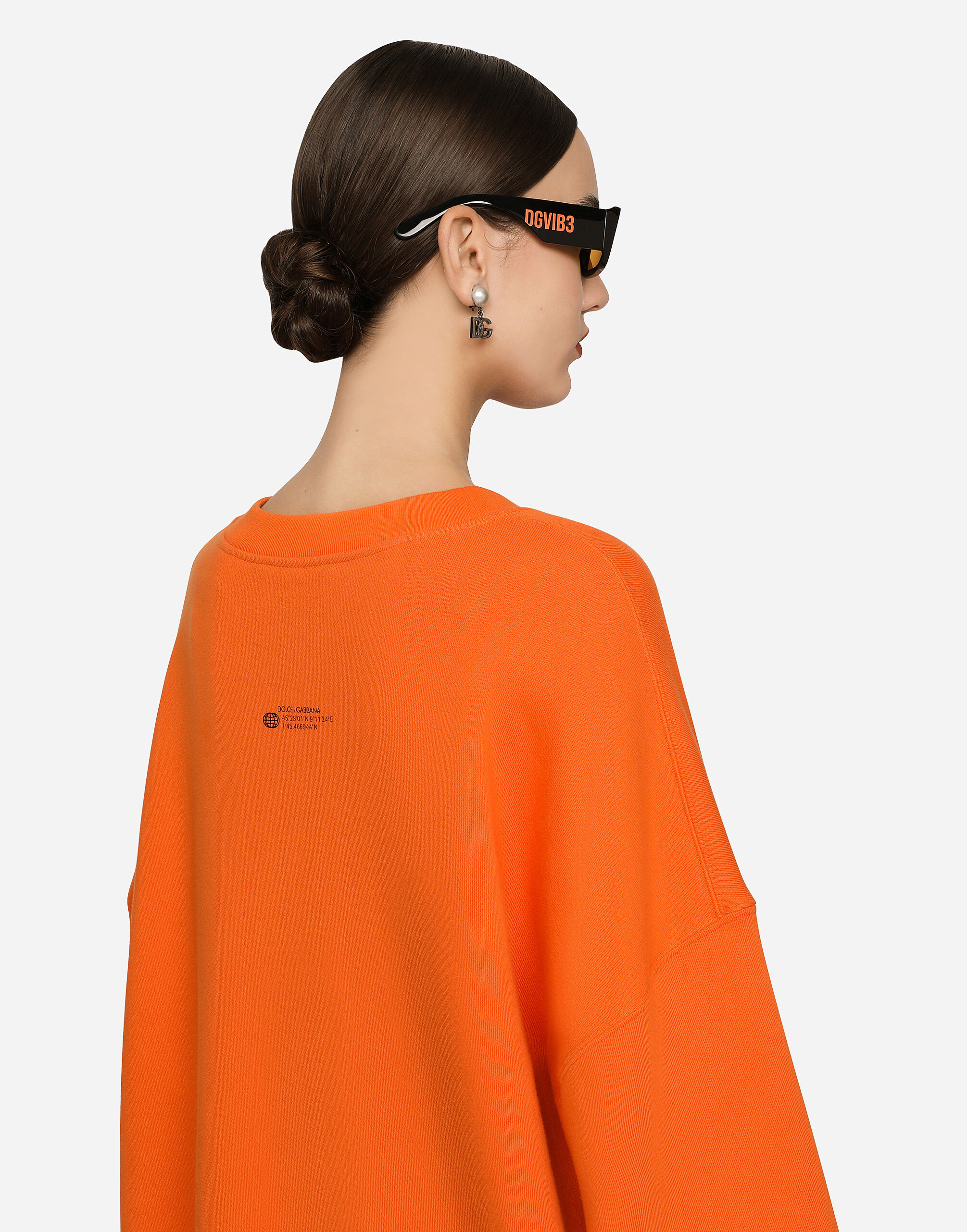 FELPA GIROC.MAN.LUNG in Orange for for Women | Dolce&Gabbana®
