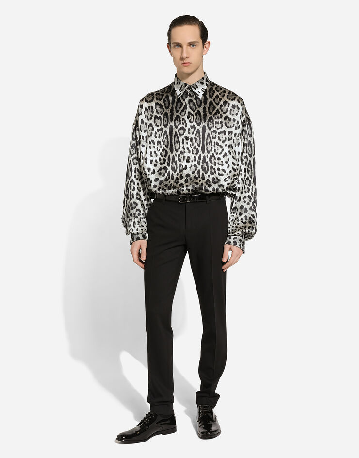 Dolce & Gabbana Camisa superoversize de seda con estampado de leopardo Imprima G5MG0TIS1WT