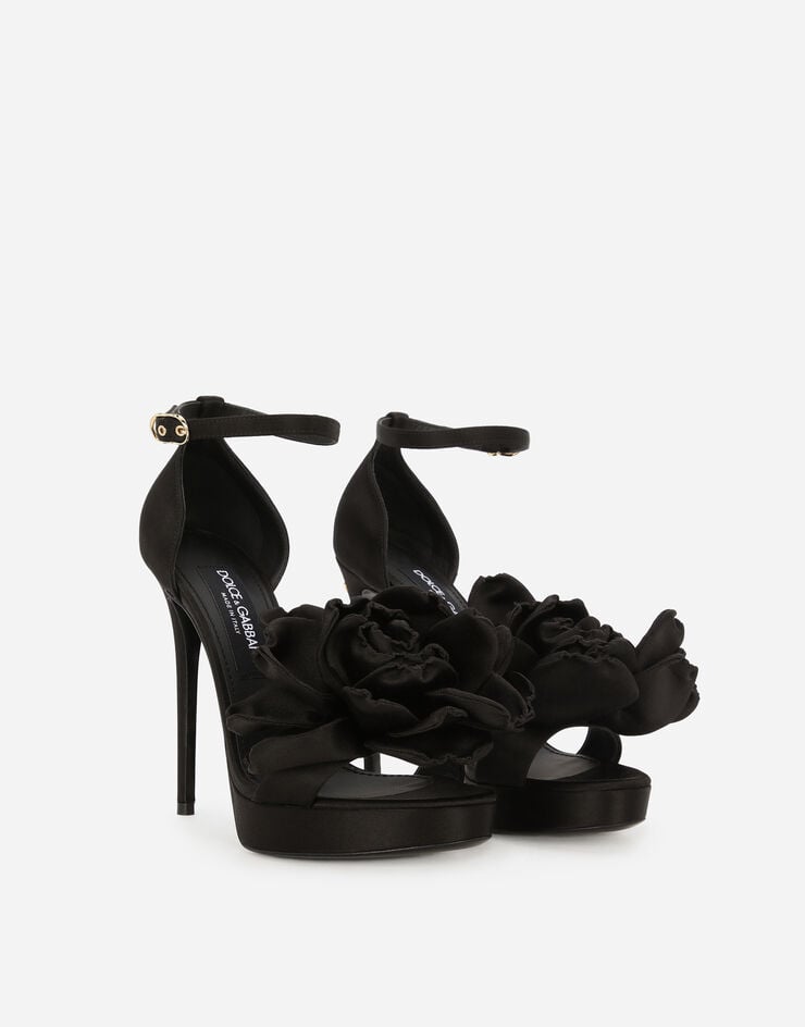 Dolce&Gabbana Satin platform sandals Black CR1622AR572