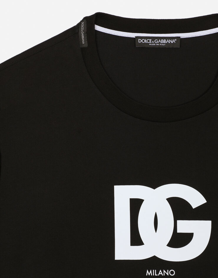 Dolce & Gabbana Cotton T-shirt with DG logo print 블랙 G8OA3TFU7EQ