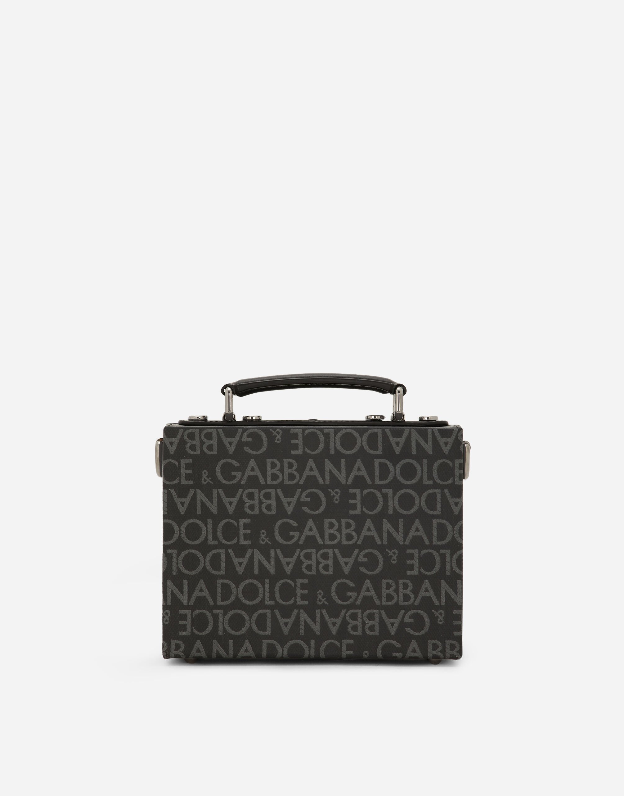 Dolce & Gabbana Tasche Box aus beschichtetem Jacquard Braun BM3004A1275