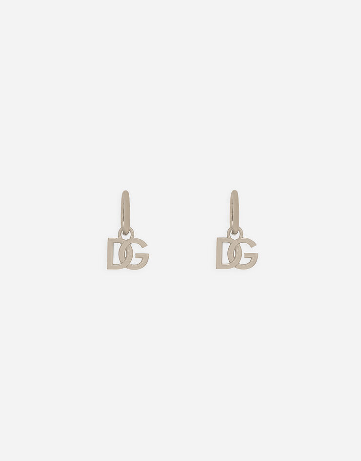 Dolce & Gabbana Butterfly-back earrings with DG logo 그레이 WEN5L3W1111