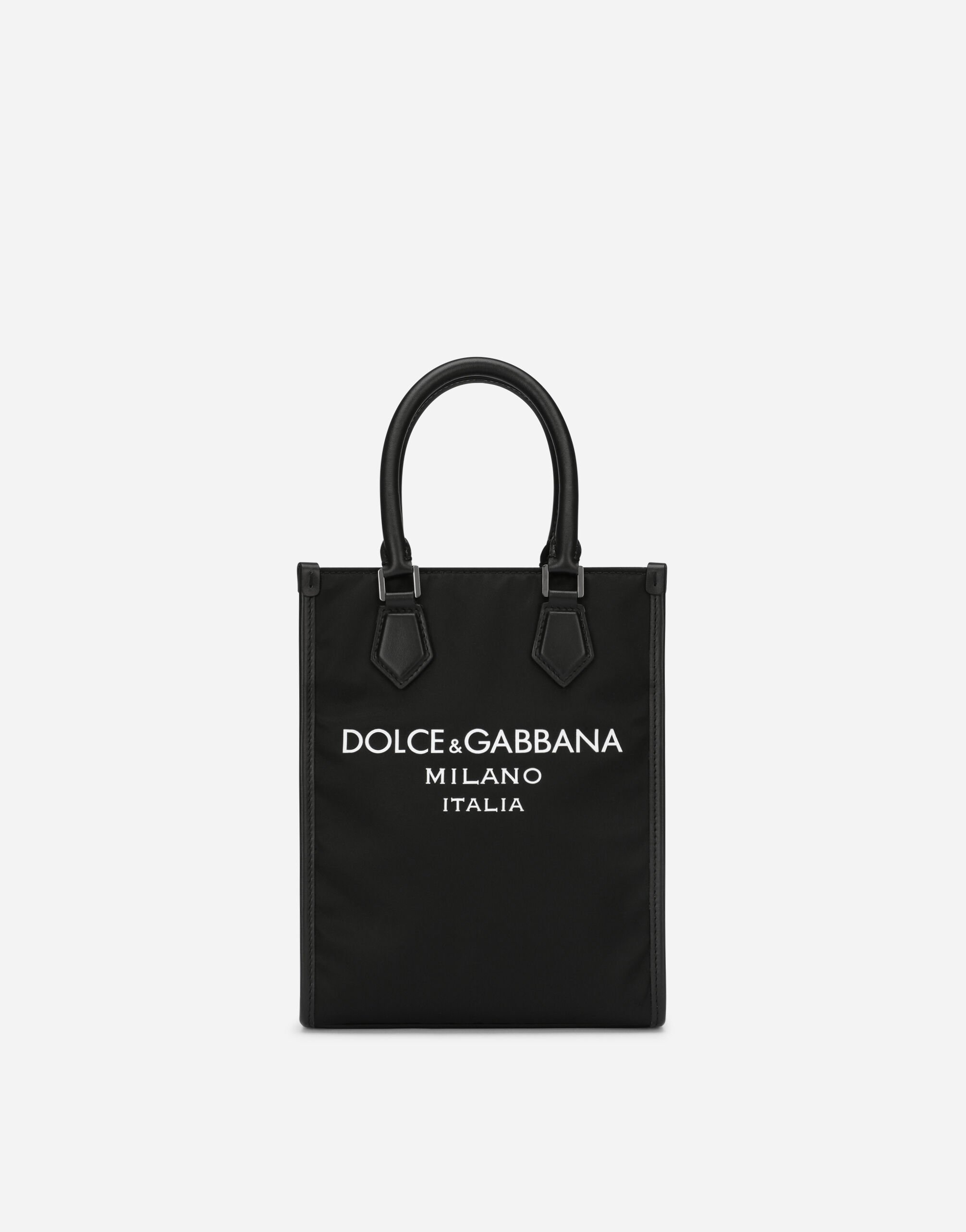 Dolce&Gabbana Sac petit format en nylon à logo gommé Bleu G9ZY5LHULR0