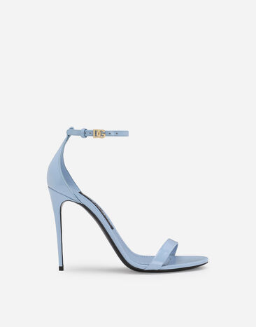 Dolce & Gabbana Polished calfskin sandals Light Blue CR1717A1037