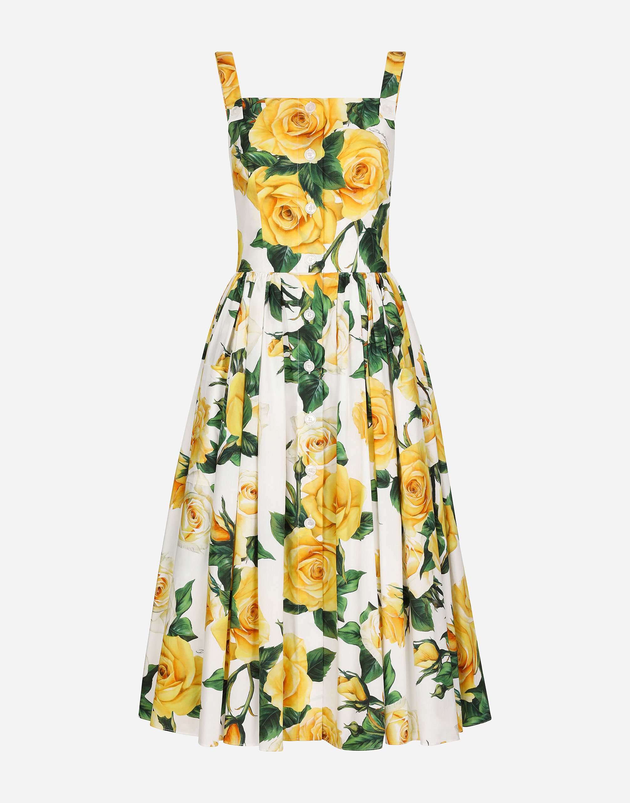 ${brand} Cotton sundress with yellow rose print ${colorDescription} ${masterID}