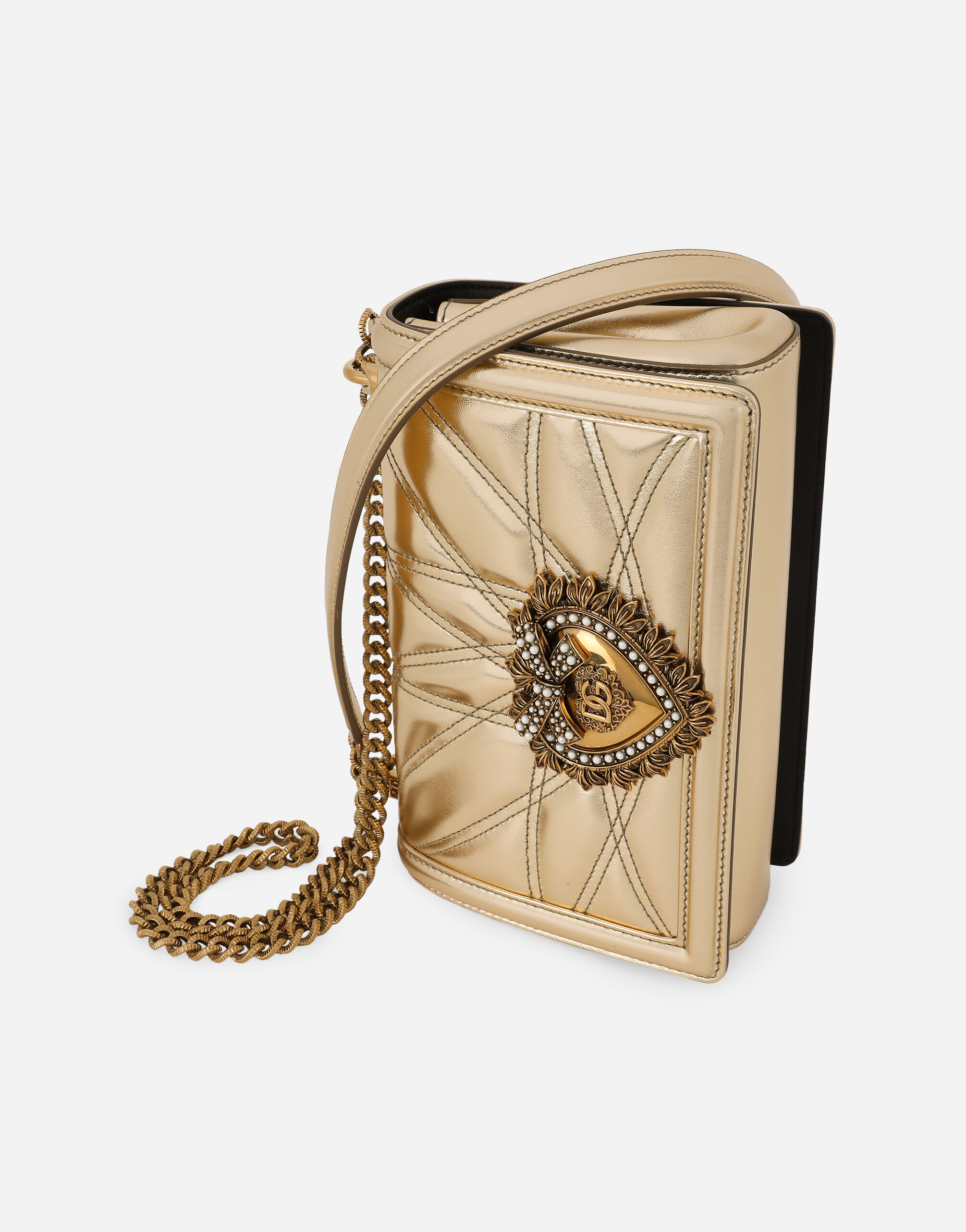 Medium Devotion bag in quilted nappa leather in Gold for 