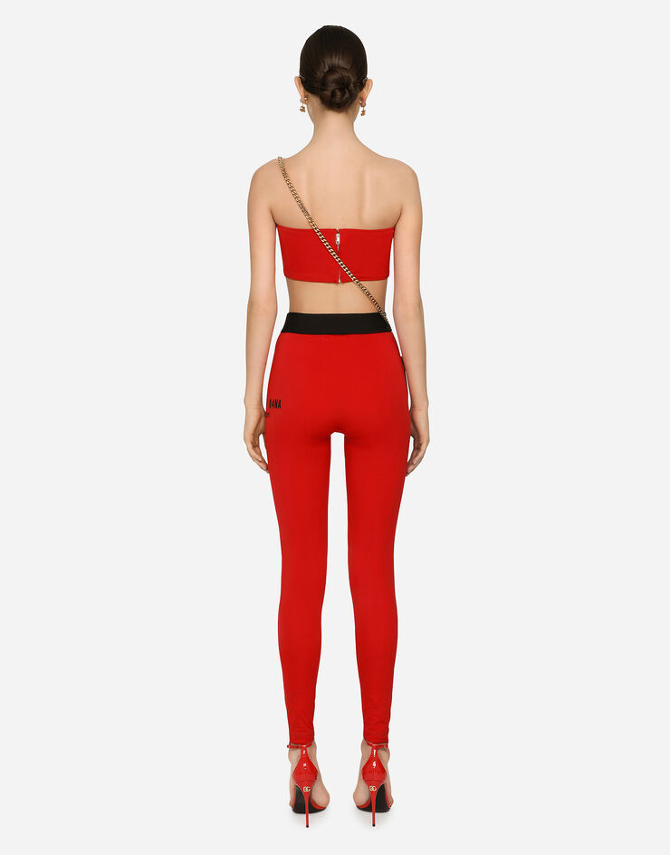Spandex jersey leggings with elasticated band DGVIB3 in Bordeaux