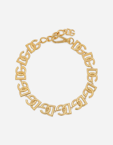 Dolce & Gabbana Kurze Halskette mit DG-Logos Gold WEQ6M5W1111