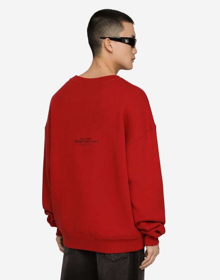 Dolce & Gabbana Jersey-Sweatshirt Print DGVIB3 und Logo Rot G9AQVTG7K3C