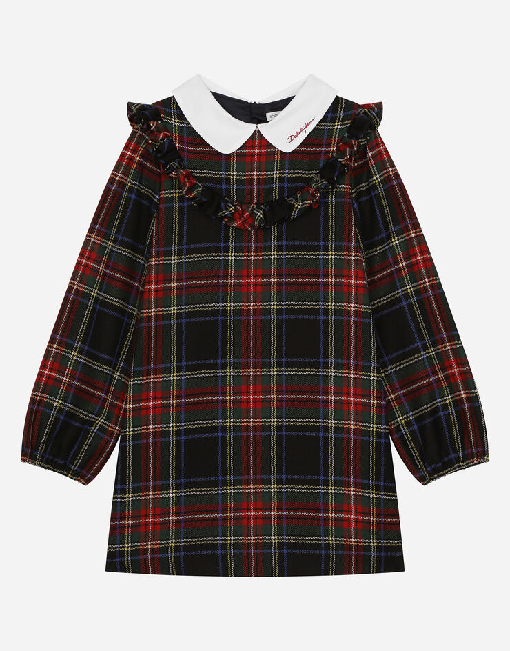 Dolce & Gabbana Robe en laine mélangée tartan Multicolore L53DV9FQMG9