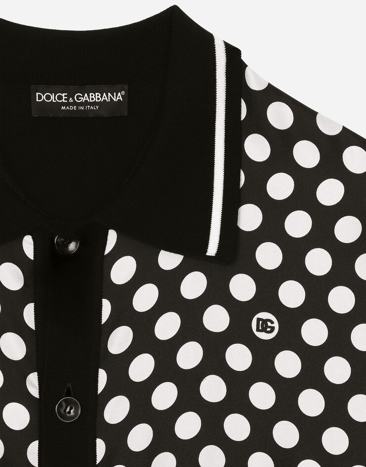 Dolce & Gabbana Camicia over in filato e seta stampa pois Stampa GXV29TJFMEG