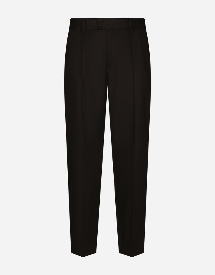 Dolce & Gabbana Pantalon à pinces en coton Noir GP03QTFU6WI