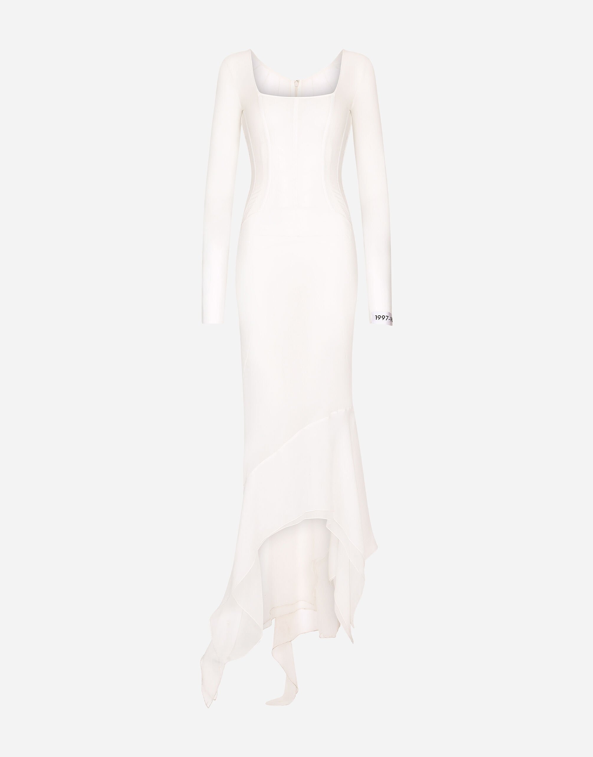 ${brand} KIM DOLCE&GABBANA Long georgette dress with corset detailing ${colorDescription} ${masterID}