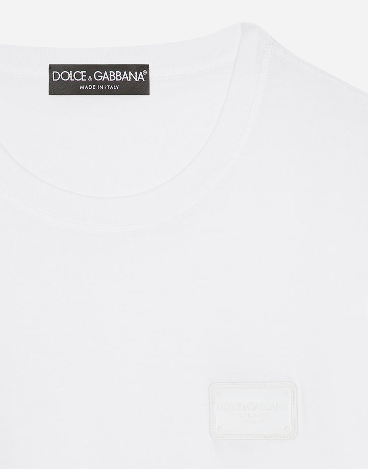 Dolce & Gabbana Cotton T-shirt with branded tag Multicolor G8PN9TG7NTW