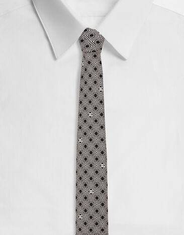 ${brand} Silk jacquard tie with micro-designs and DG logo ${colorDescription} ${masterID}