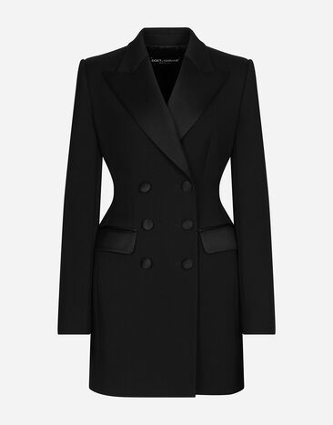 ${brand} Long double-breasted Dolce tuxedo jacket in stretch wool ${colorDescription} ${masterID}